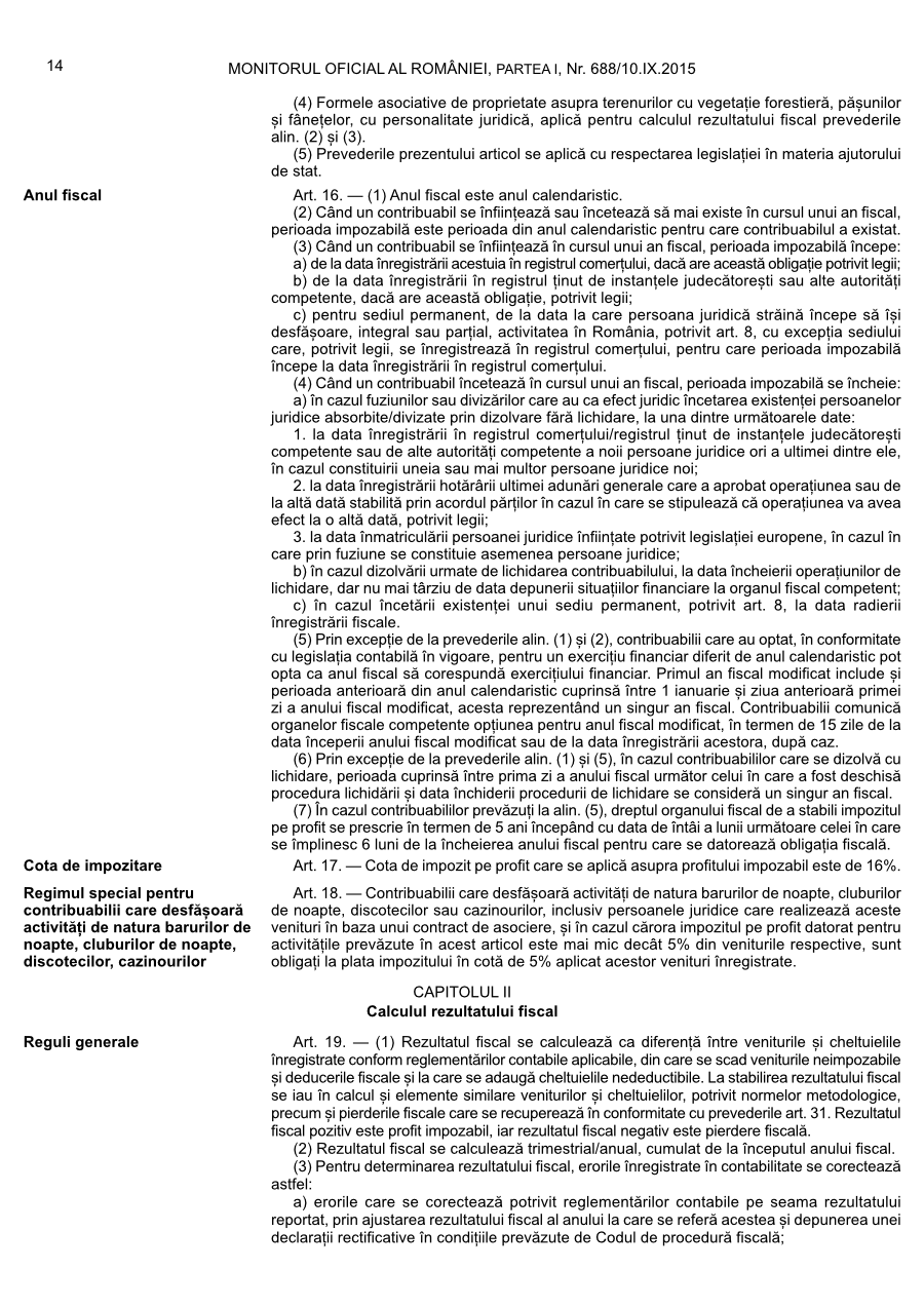Pagina 14 din Monitorul Oficial nr. 688/2015