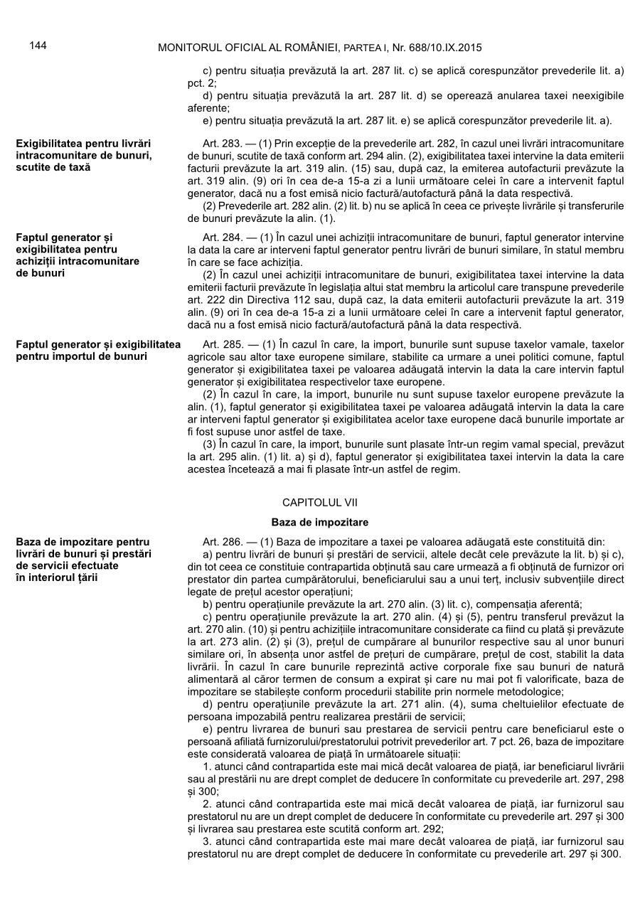 Pagina 144 din Monitorul Oficial nr. 688/2015