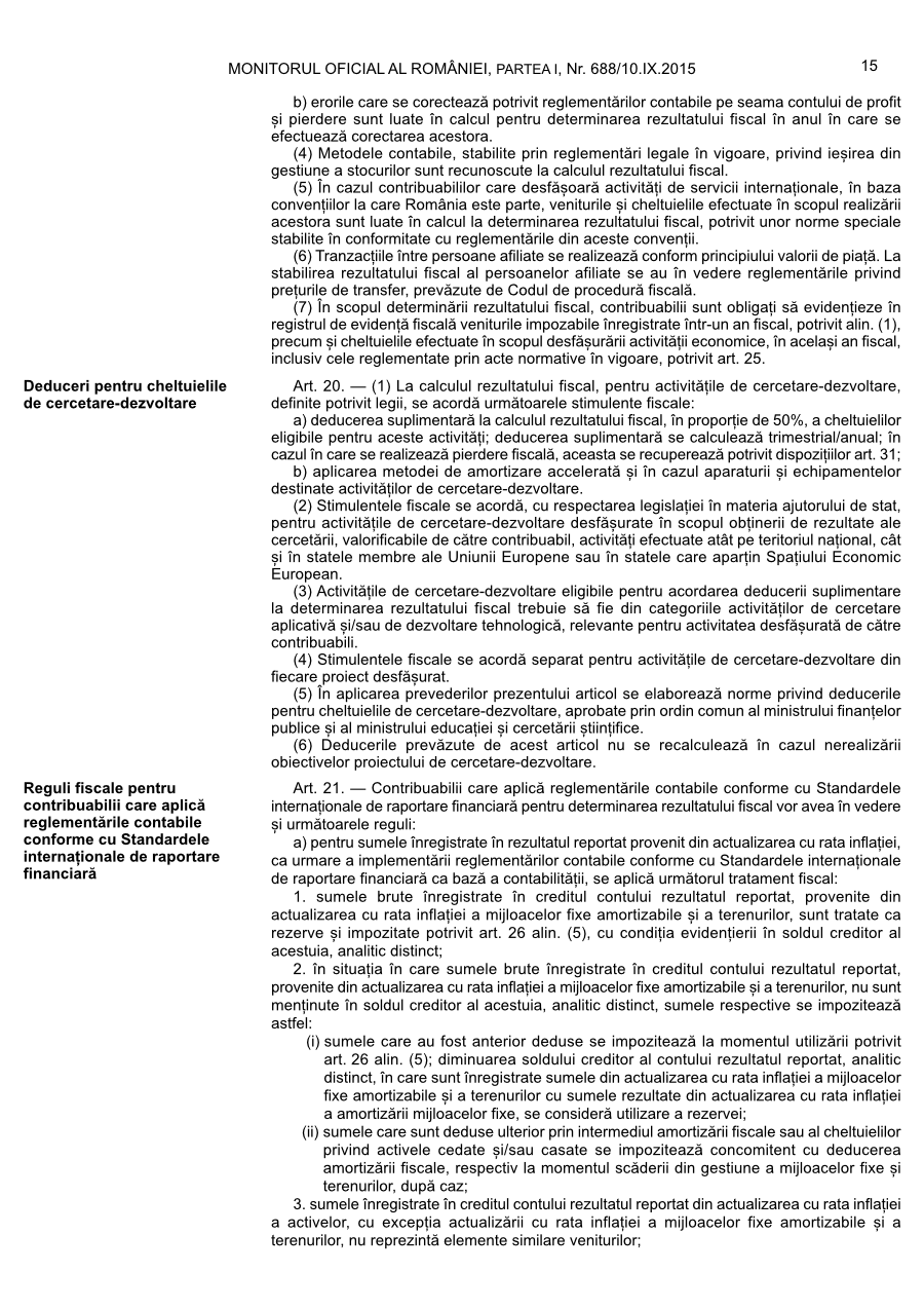 Pagina 15 din Monitorul Oficial nr. 688/2015