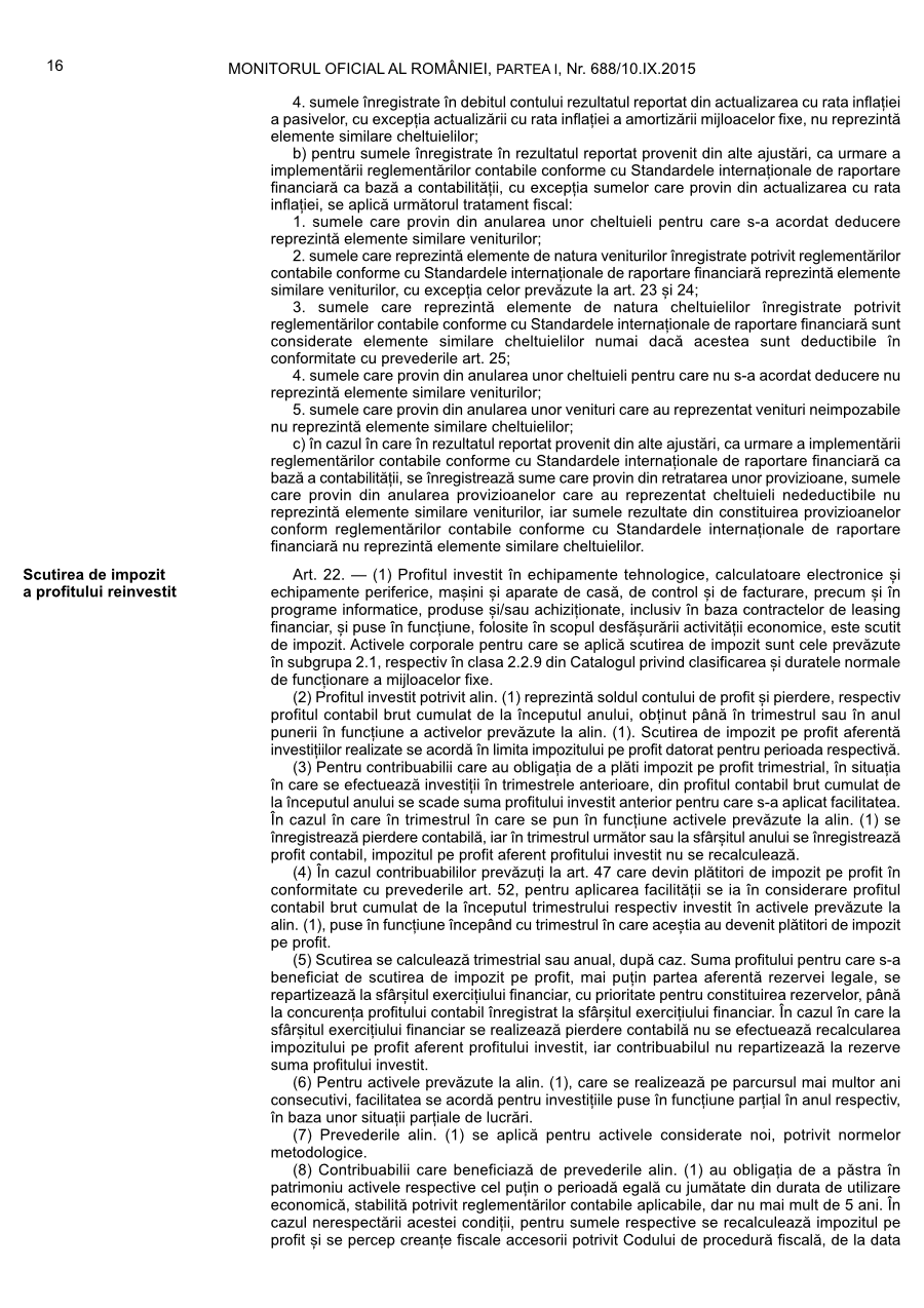 Pagina 16 din Monitorul Oficial nr. 688/2015