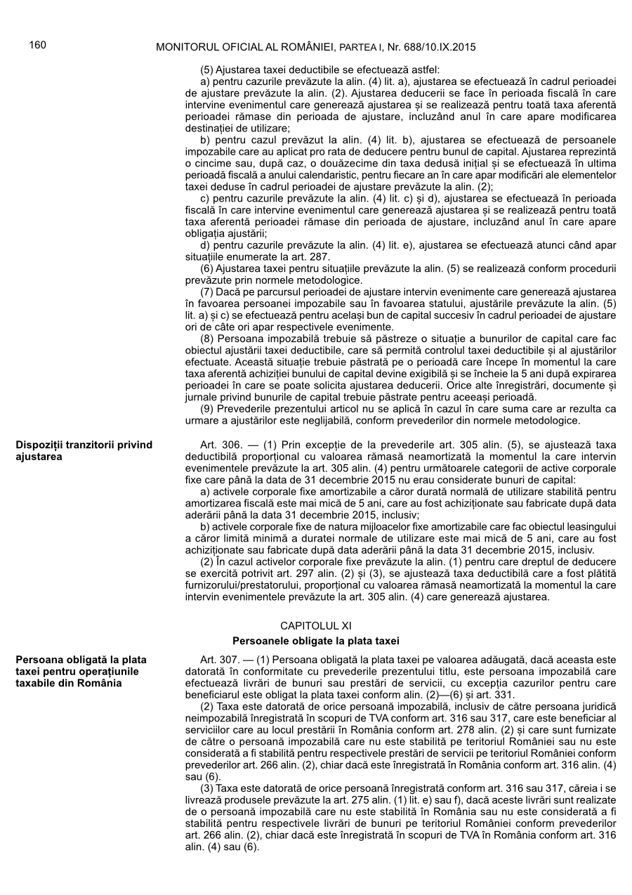 Pagina 160 din Monitorul Oficial nr. 688/2015