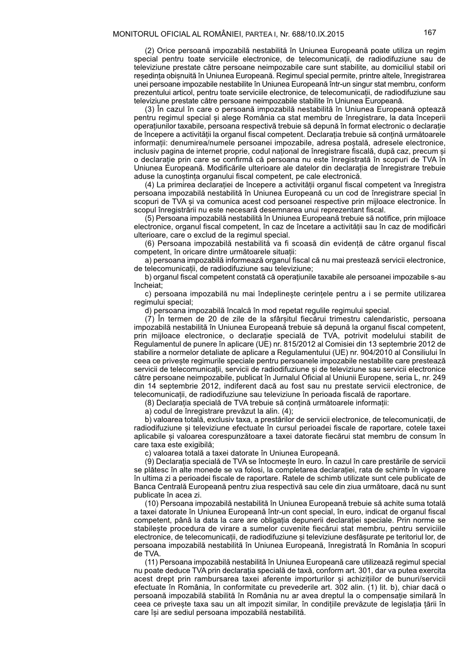 Pagina 167 din Monitorul Oficial nr. 688/2015