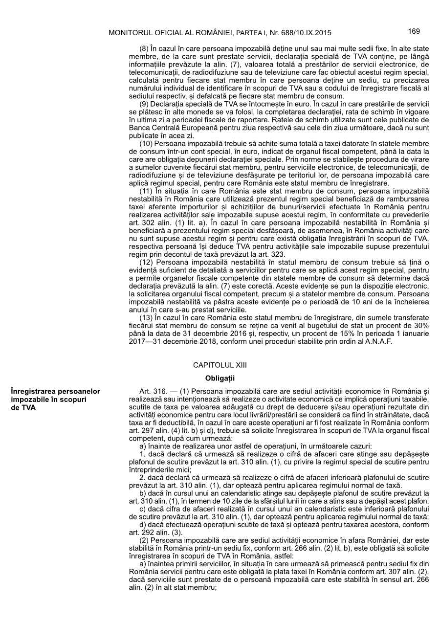 Pagina 169 din Monitorul Oficial nr. 688/2015