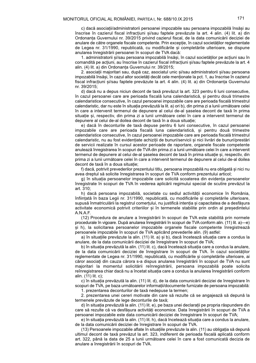 Pagina 171 din Monitorul Oficial nr. 688/2015
