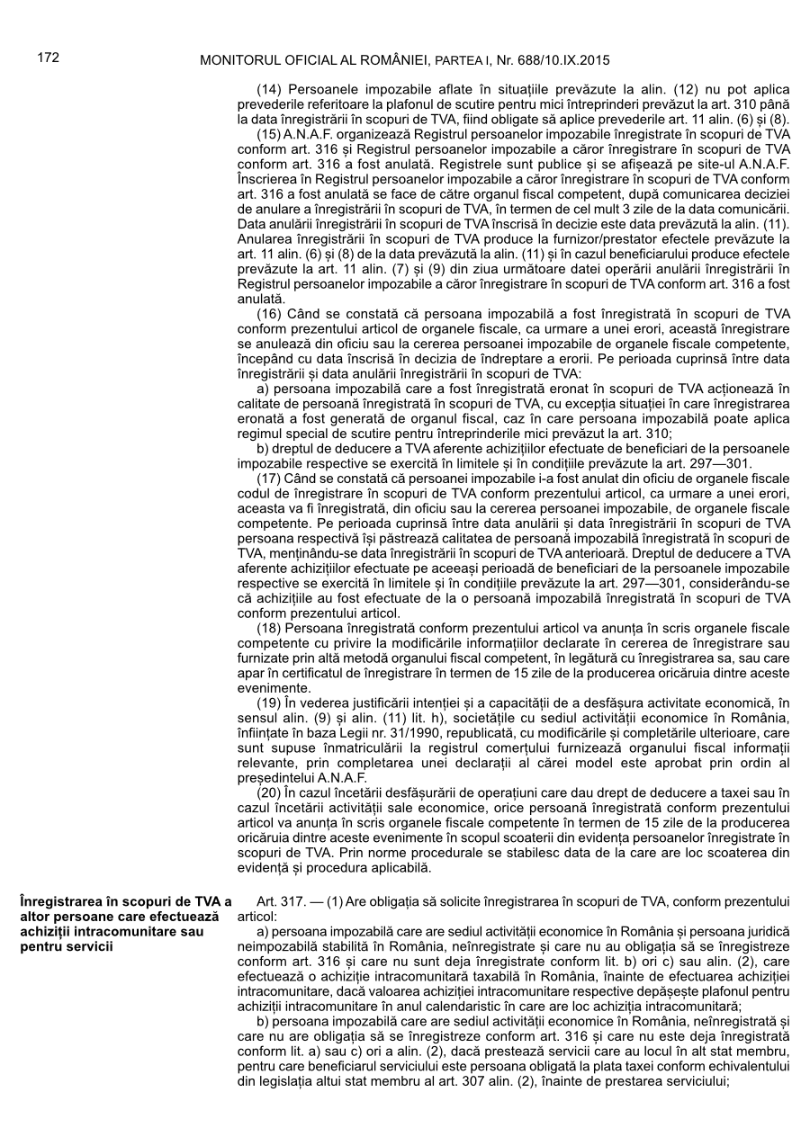 Pagina 172 din Monitorul Oficial nr. 688/2015