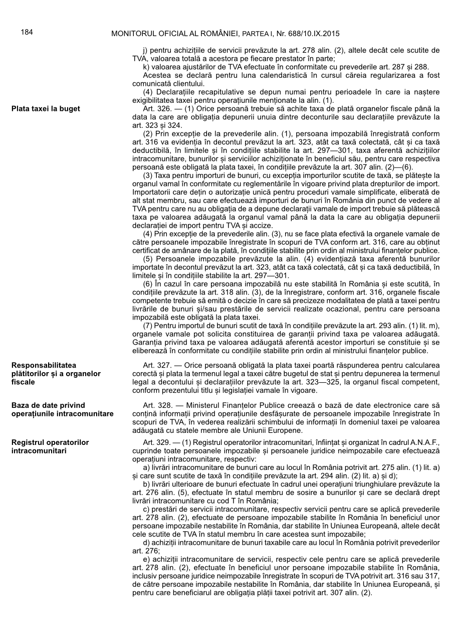 Pagina 184 din Monitorul Oficial nr. 688/2015