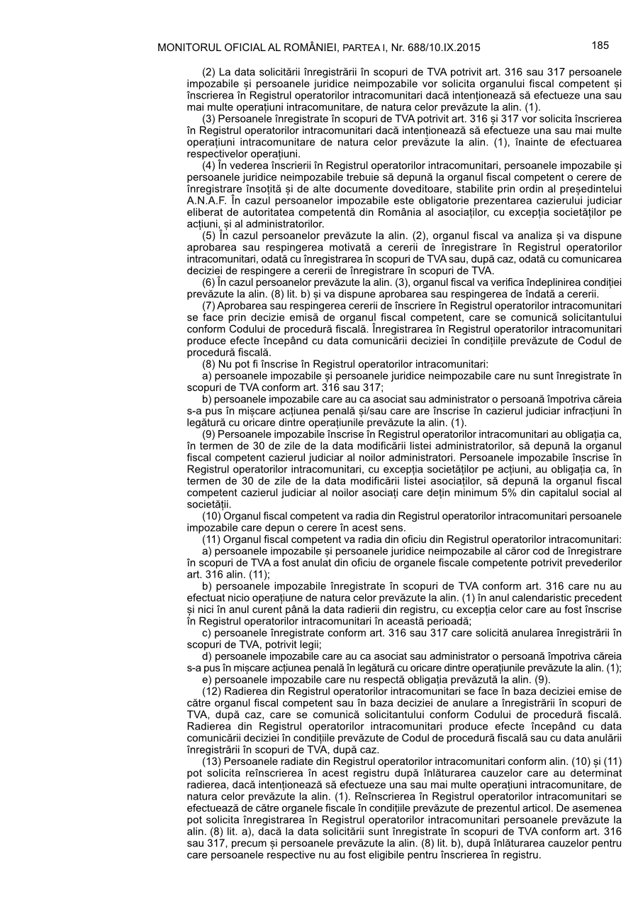 Pagina 185 din Monitorul Oficial nr. 688/2015