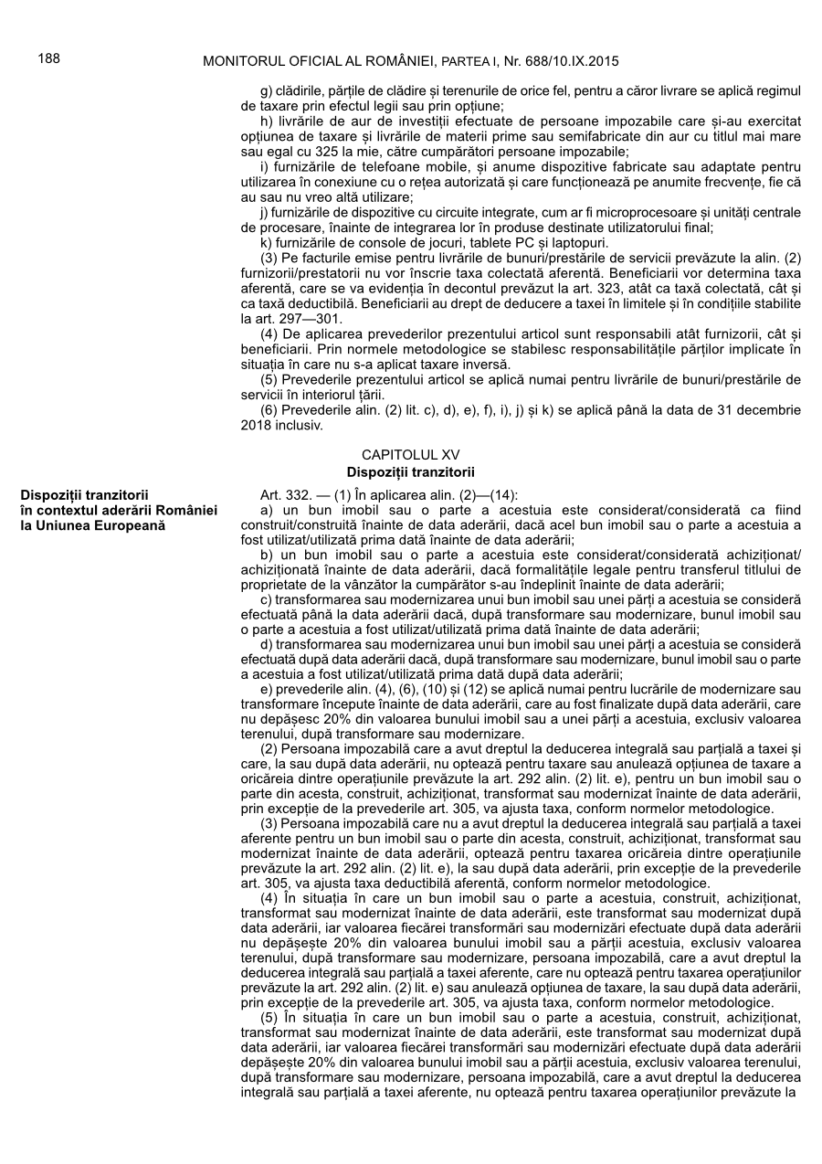 Pagina 188 din Monitorul Oficial nr. 688/2015