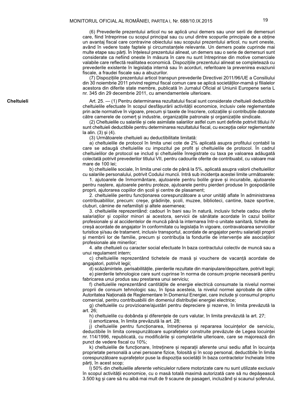 Pagina 19 din Monitorul Oficial nr. 688/2015