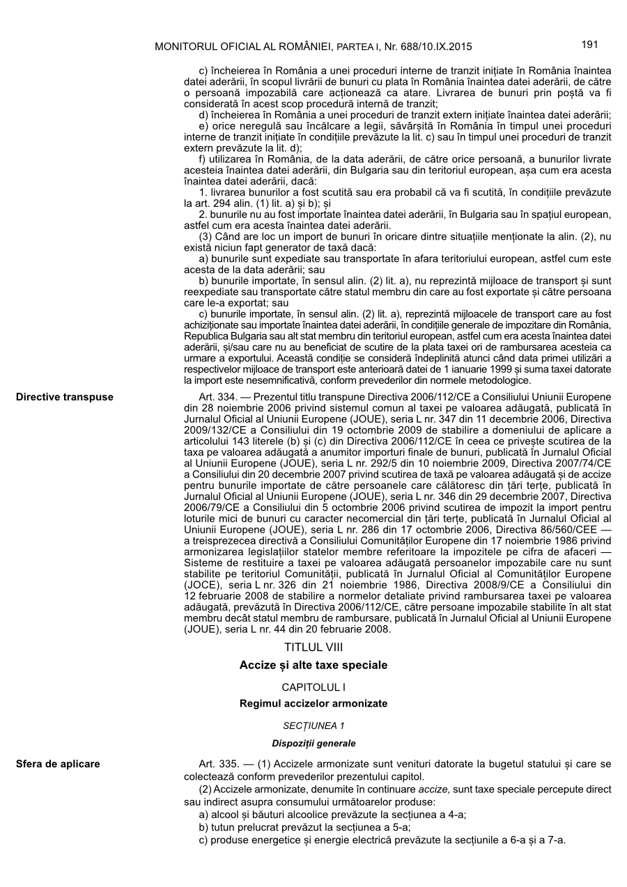 Pagina 191 din Monitorul Oficial nr. 688/2015