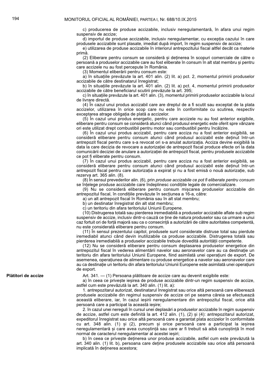 Pagina 194 din Monitorul Oficial nr. 688/2015