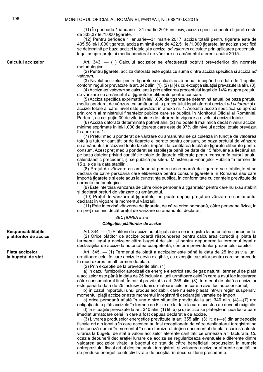 Pagina 196 din Monitorul Oficial nr. 688/2015