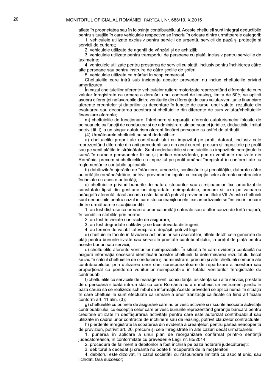 Pagina 20 din Monitorul Oficial nr. 688/2015