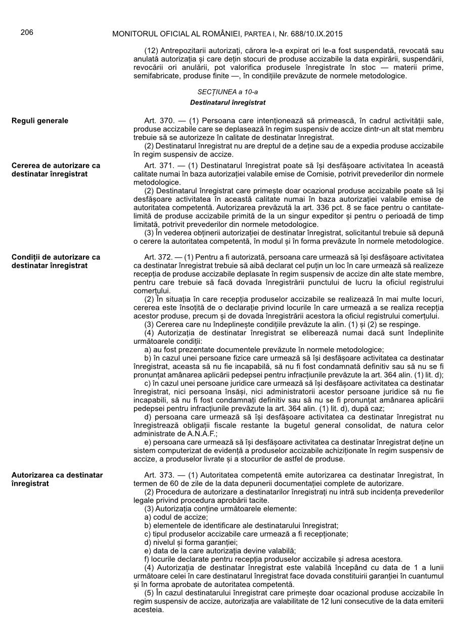Pagina 206 din Monitorul Oficial nr. 688/2015
