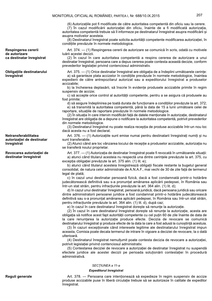 Pagina 207 din Monitorul Oficial nr. 688/2015