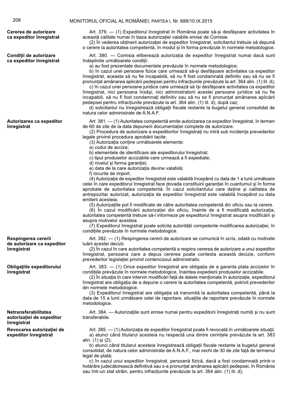 Pagina 208 din Monitorul Oficial nr. 688/2015