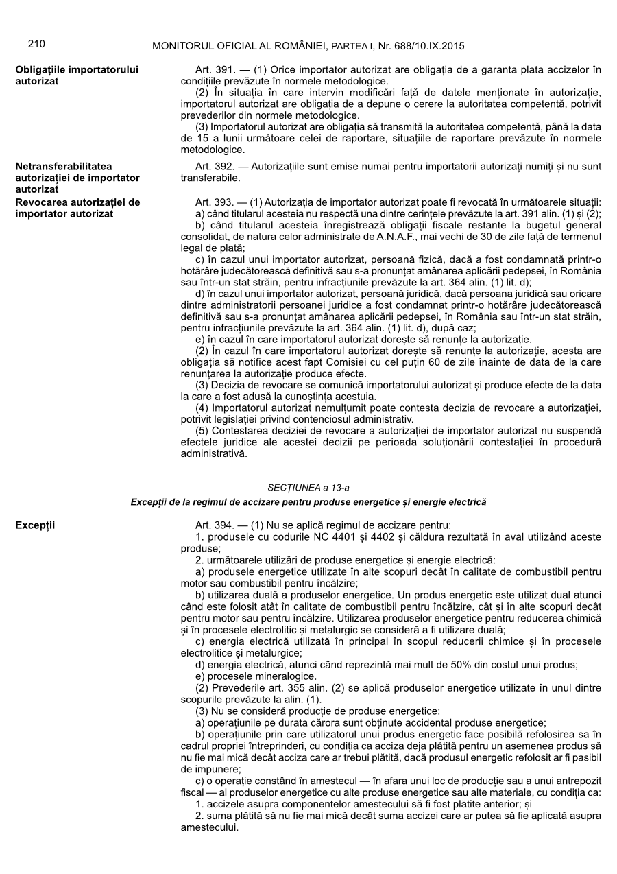 Pagina 210 din Monitorul Oficial nr. 688/2015
