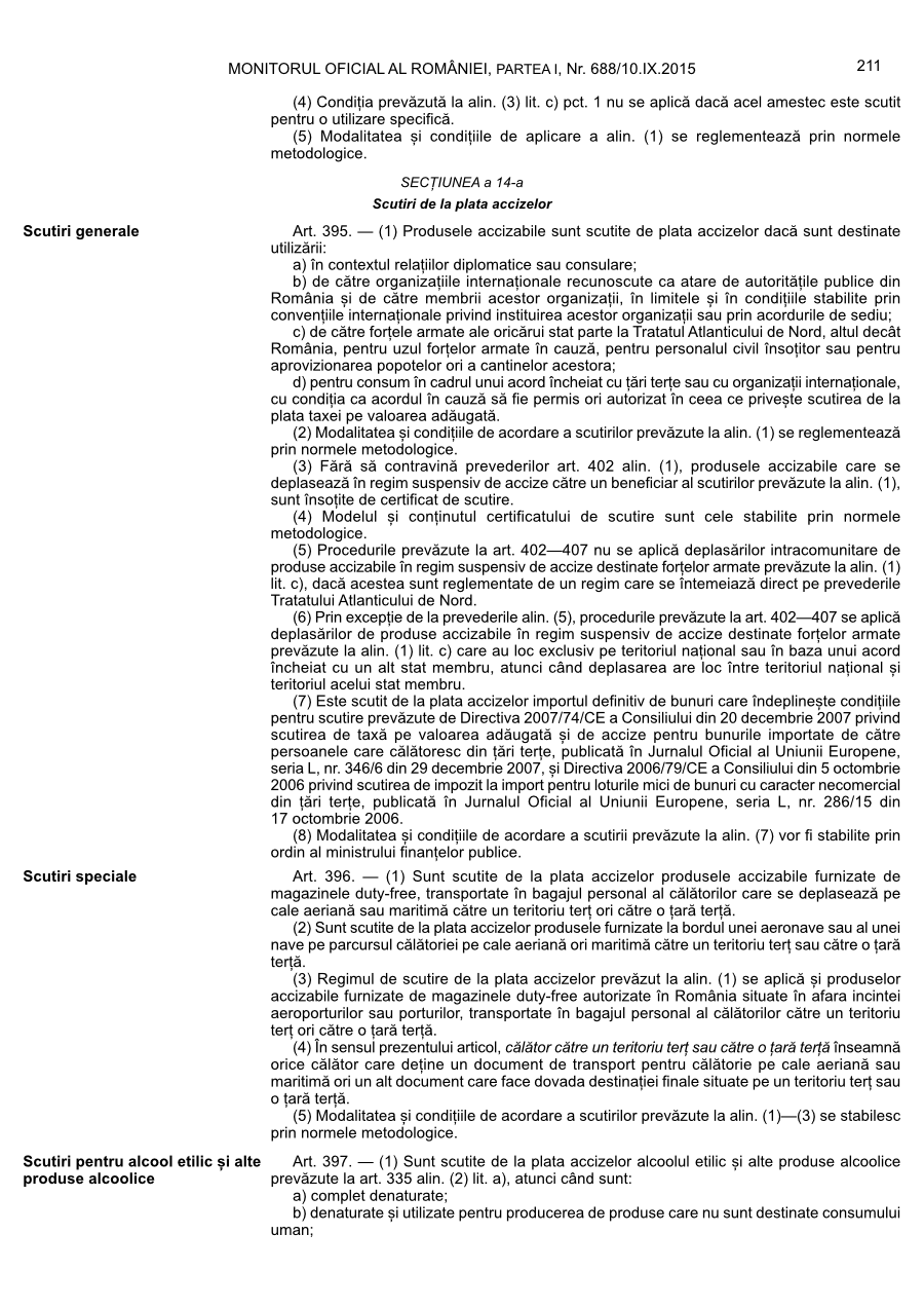 Pagina 211 din Monitorul Oficial nr. 688/2015