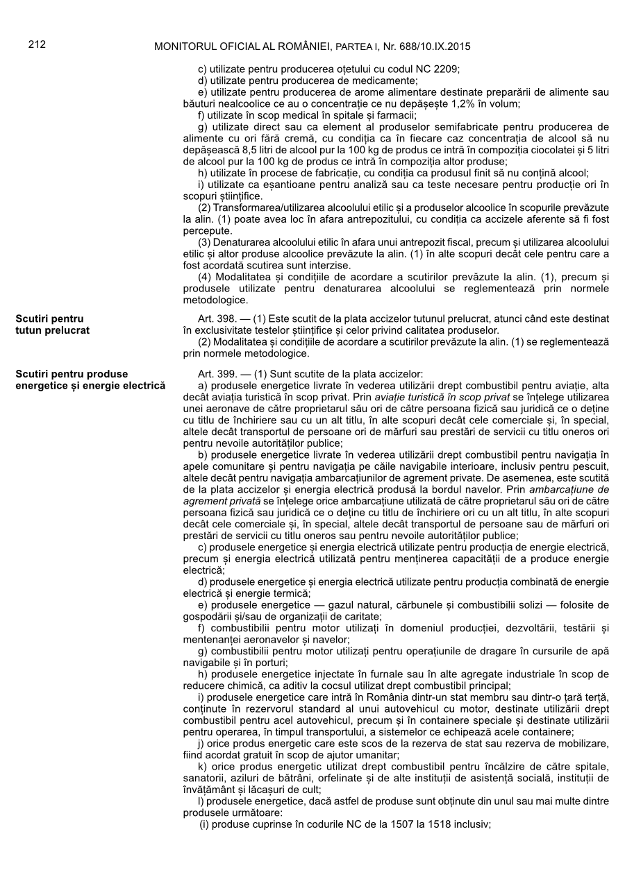 Pagina 212 din Monitorul Oficial nr. 688/2015