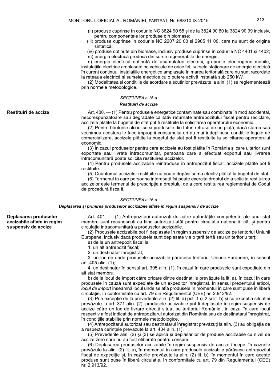 Pagina 213 din Monitorul Oficial nr. 688/2015