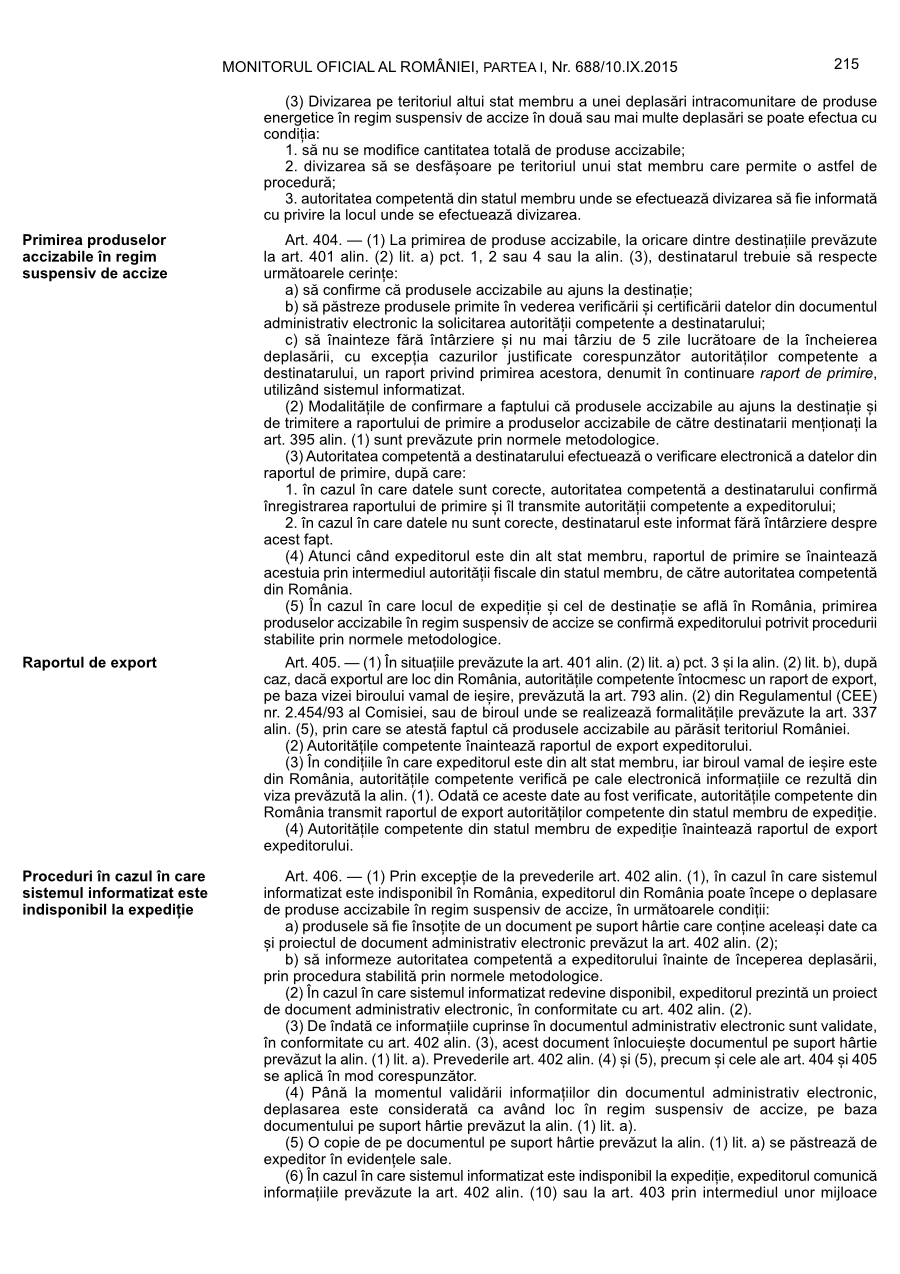 Pagina 215 din Monitorul Oficial nr. 688/2015
