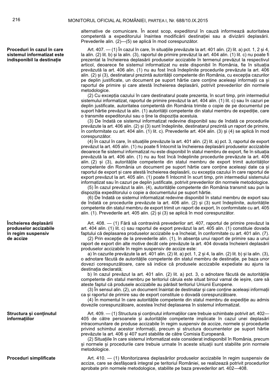 Pagina 216 din Monitorul Oficial nr. 688/2015