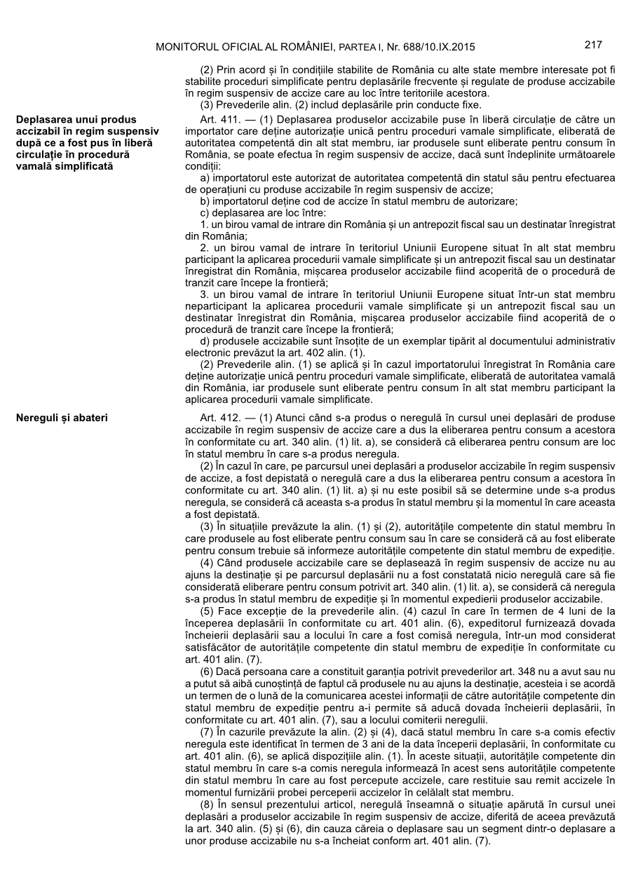 Pagina 217 din Monitorul Oficial nr. 688/2015