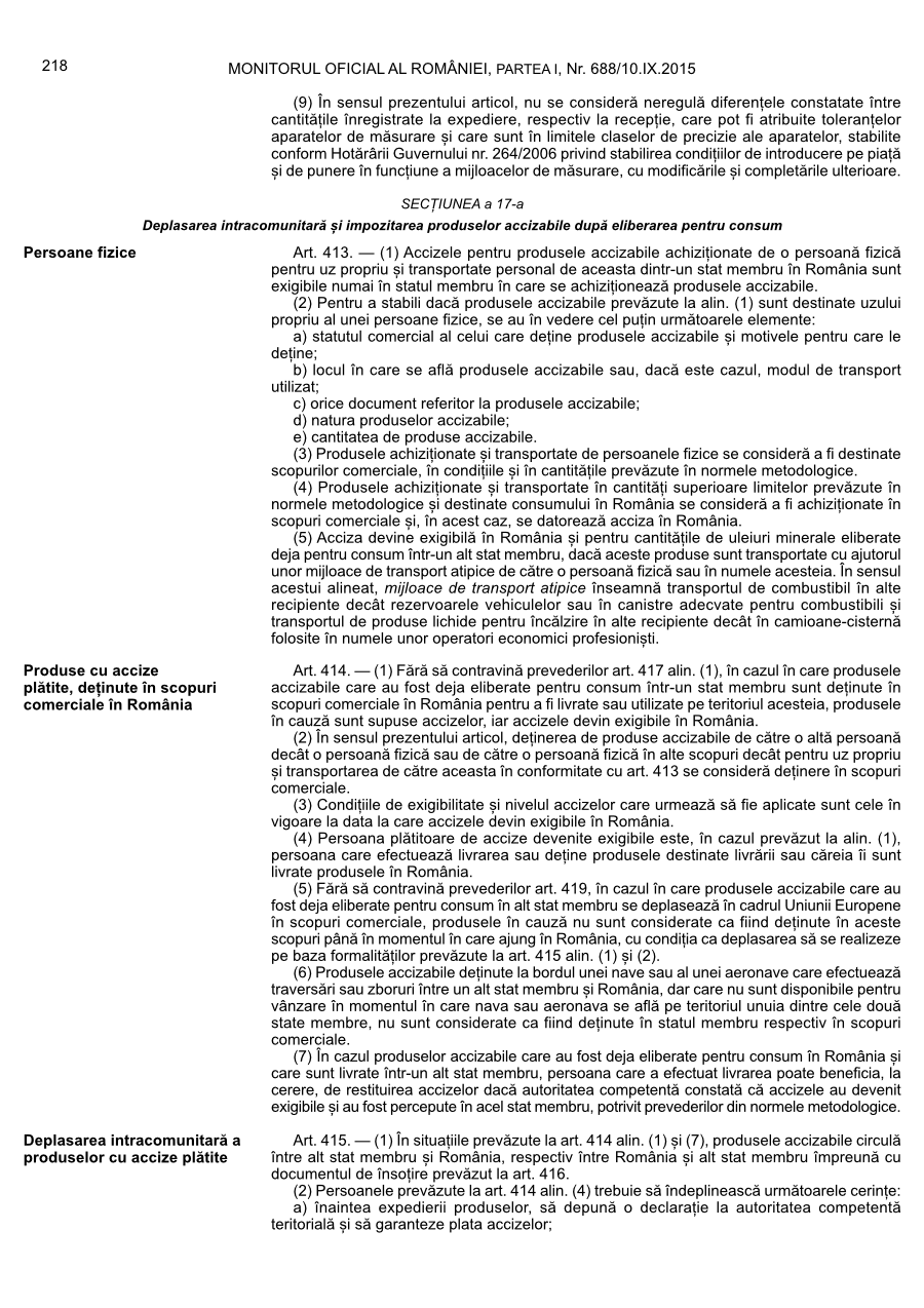 Pagina 218 din Monitorul Oficial nr. 688/2015