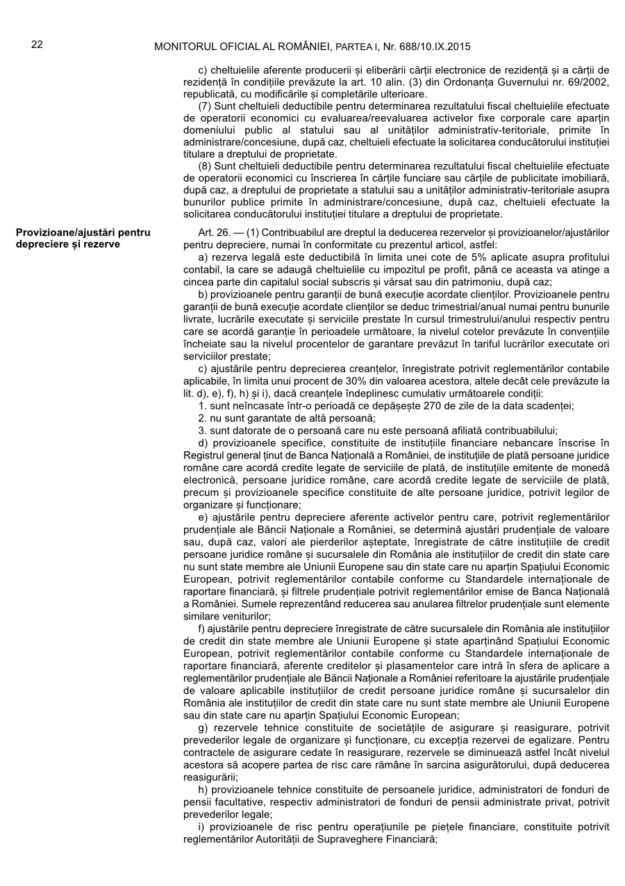 Pagina 22 din Monitorul Oficial nr. 688/2015