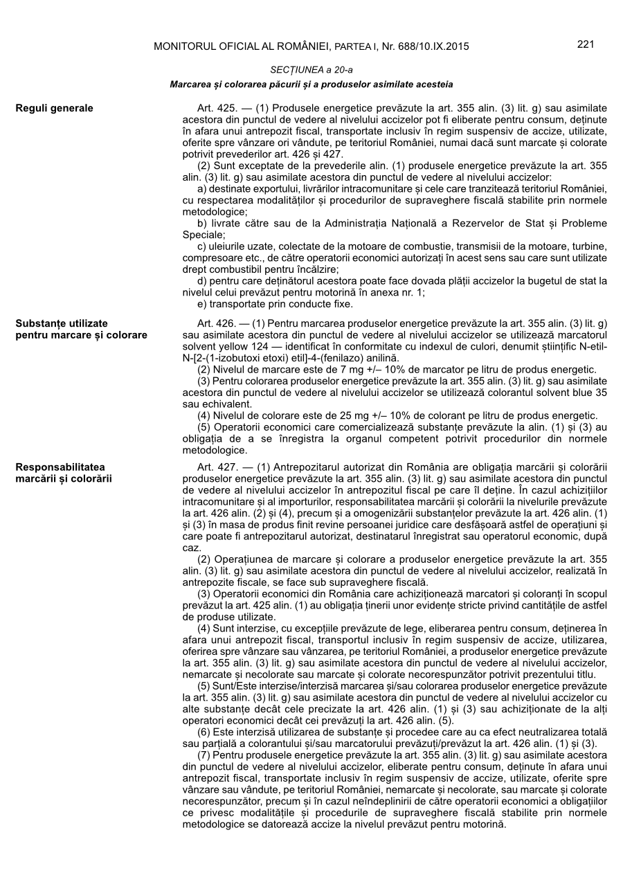 Pagina 221 din Monitorul Oficial nr. 688/2015