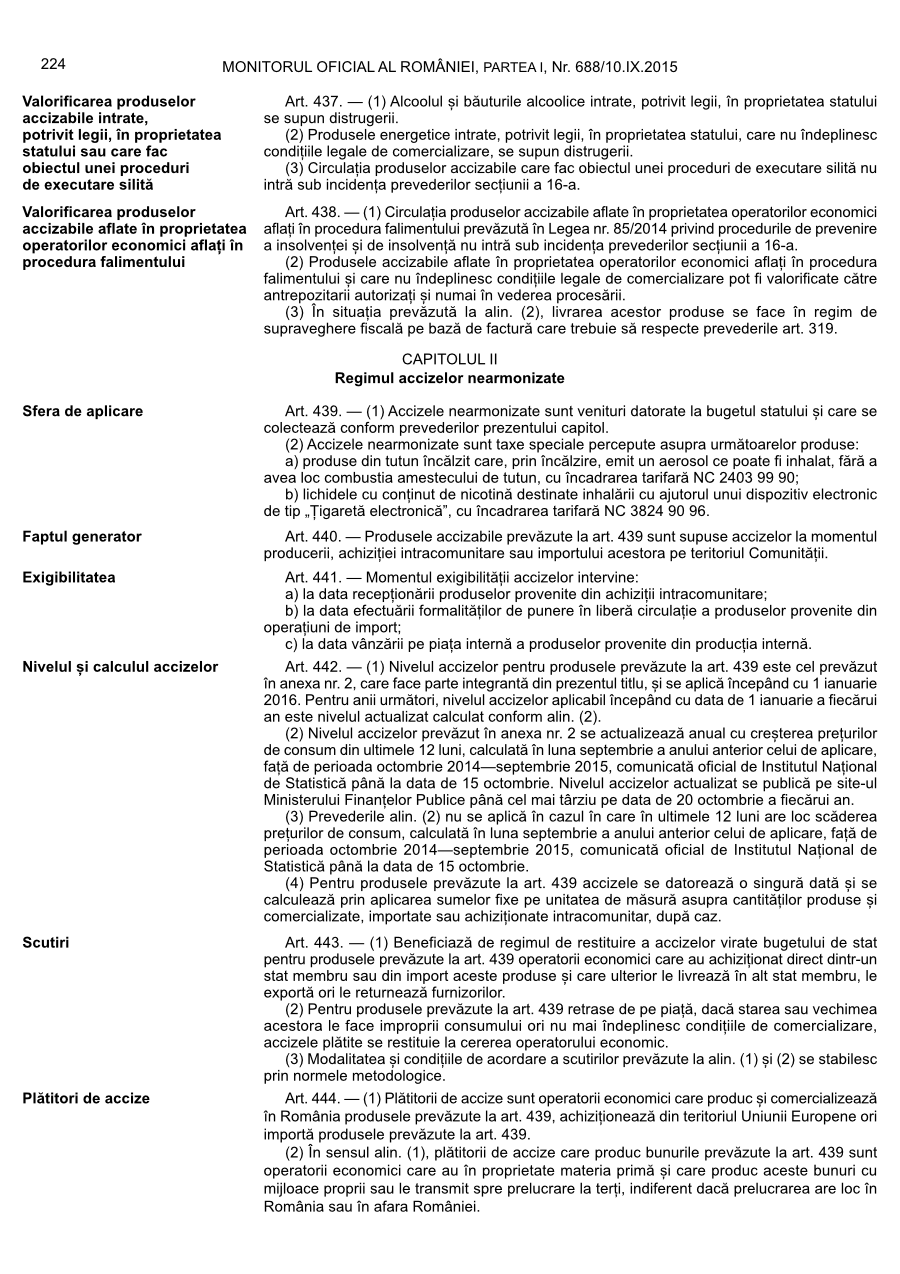 Pagina 224 din Monitorul Oficial nr. 688/2015