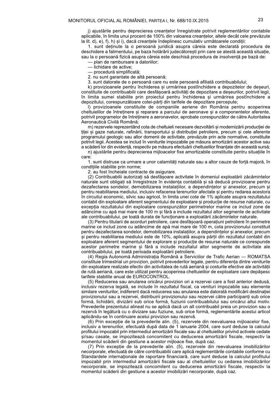 Pagina 23 din Monitorul Oficial nr. 688/2015