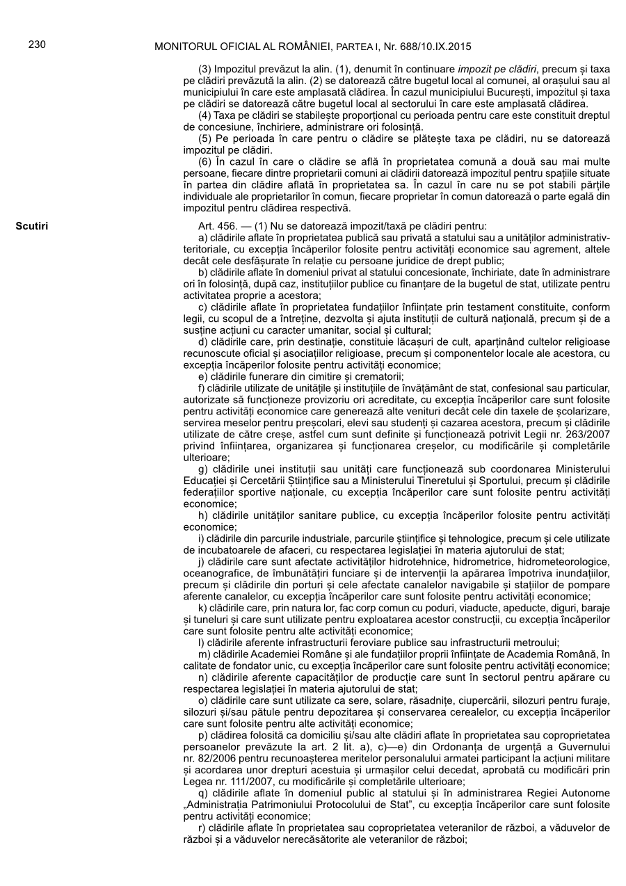 Pagina 230 din Monitorul Oficial nr. 688/2015