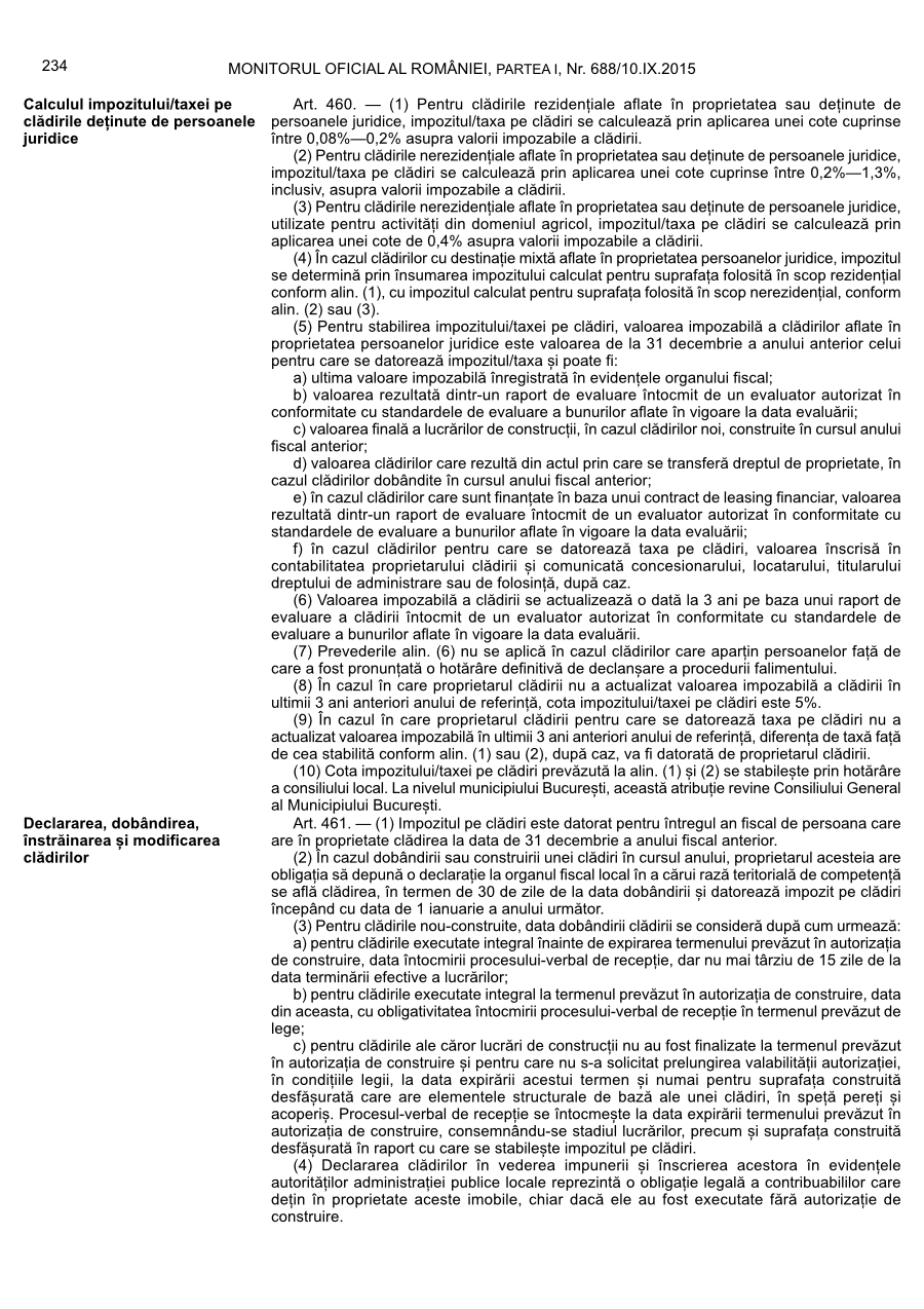 Pagina 234 din Monitorul Oficial nr. 688/2015