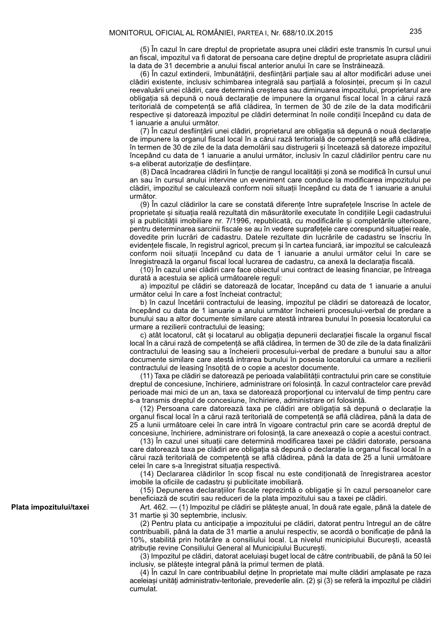 Pagina 235 din Monitorul Oficial nr. 688/2015