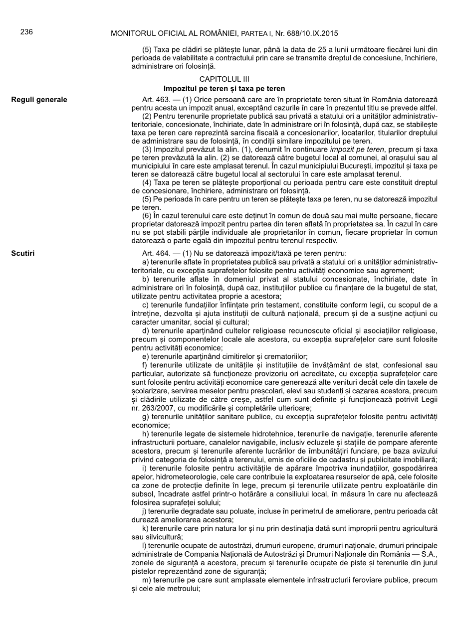 Pagina 236 din Monitorul Oficial nr. 688/2015