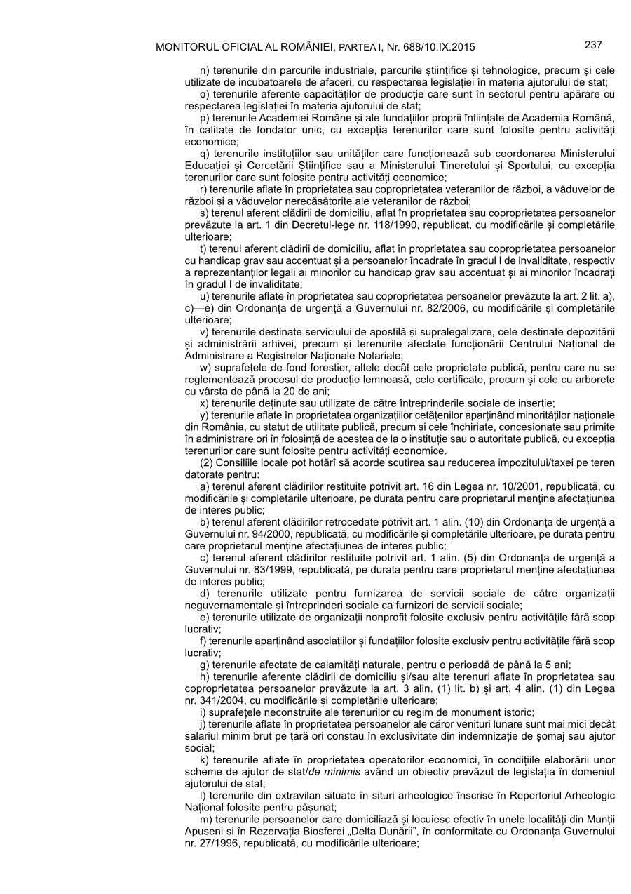 Pagina 237 din Monitorul Oficial nr. 688/2015