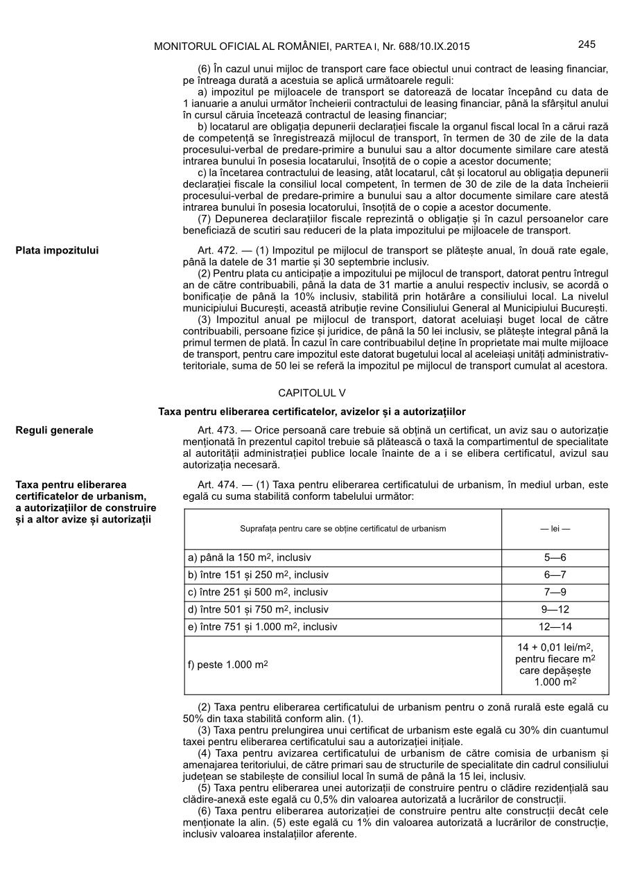 Pagina 245 din Monitorul Oficial nr. 688/2015