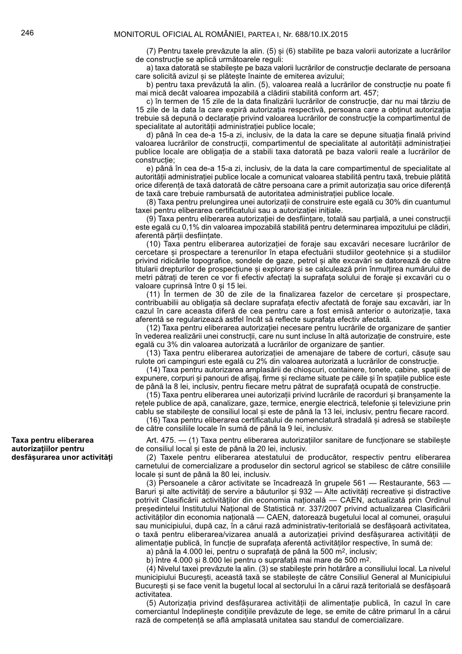 Pagina 246 din Monitorul Oficial nr. 688/2015