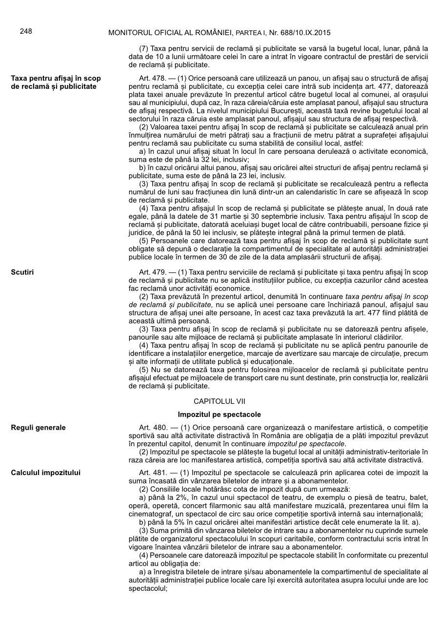 Pagina 248 din Monitorul Oficial nr. 688/2015