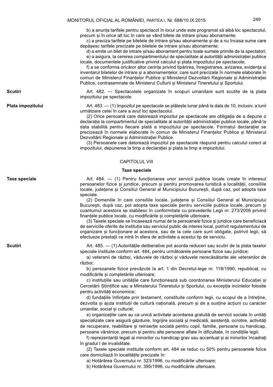 Pagina 249 din Monitorul Oficial nr. 688/2015