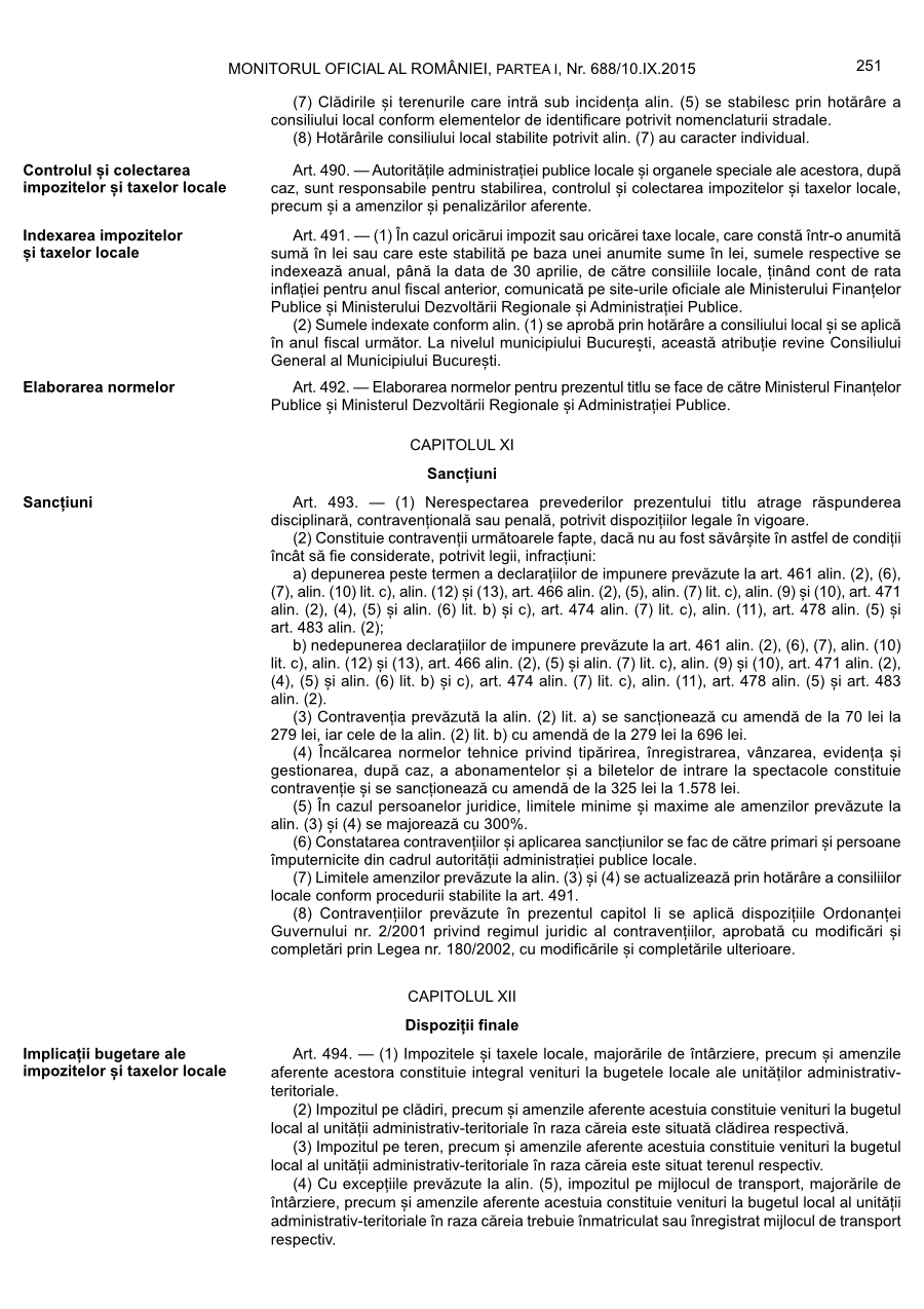 Pagina 251 din Monitorul Oficial nr. 688/2015