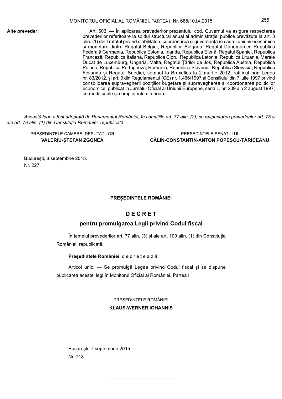 Pagina 255 din Monitorul Oficial nr. 688/2015