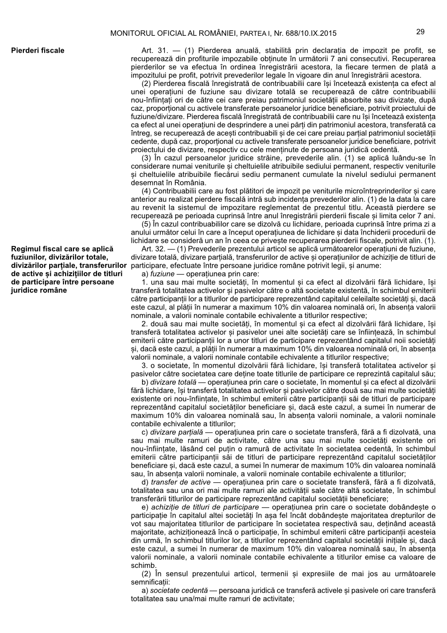 Pagina 29 din Monitorul Oficial nr. 688/2015