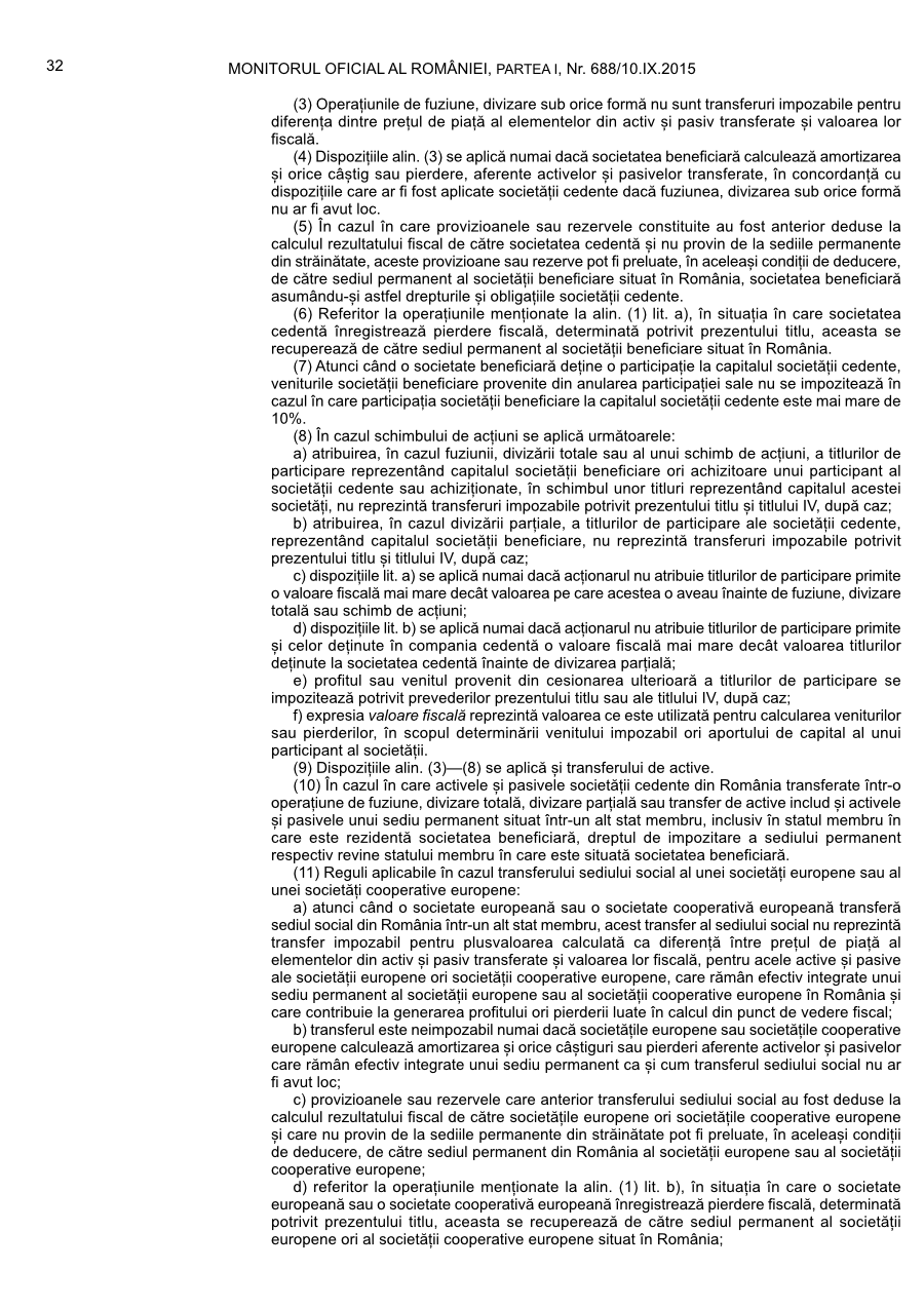 Pagina 32 din Monitorul Oficial nr. 688/2015