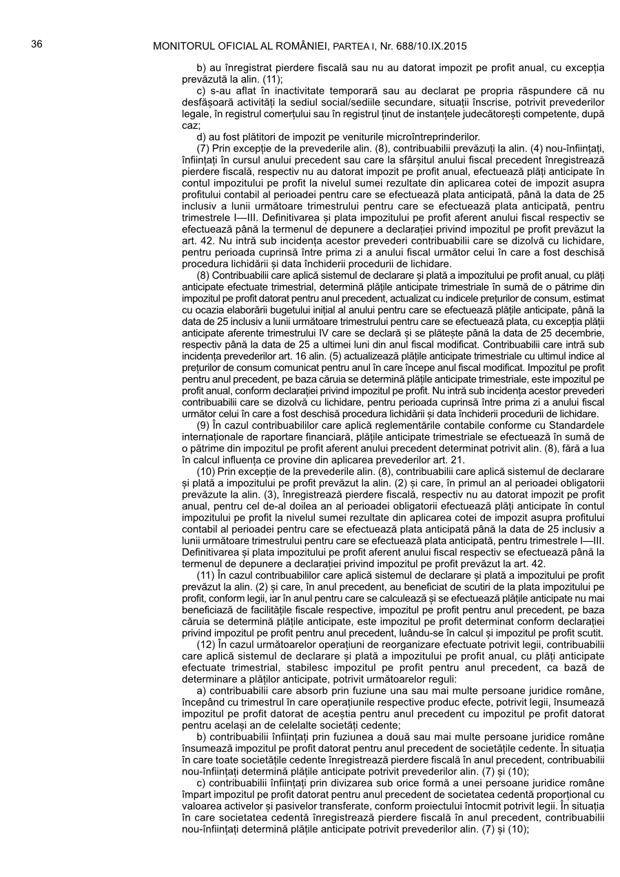 Pagina 36 din Monitorul Oficial nr. 688/2015