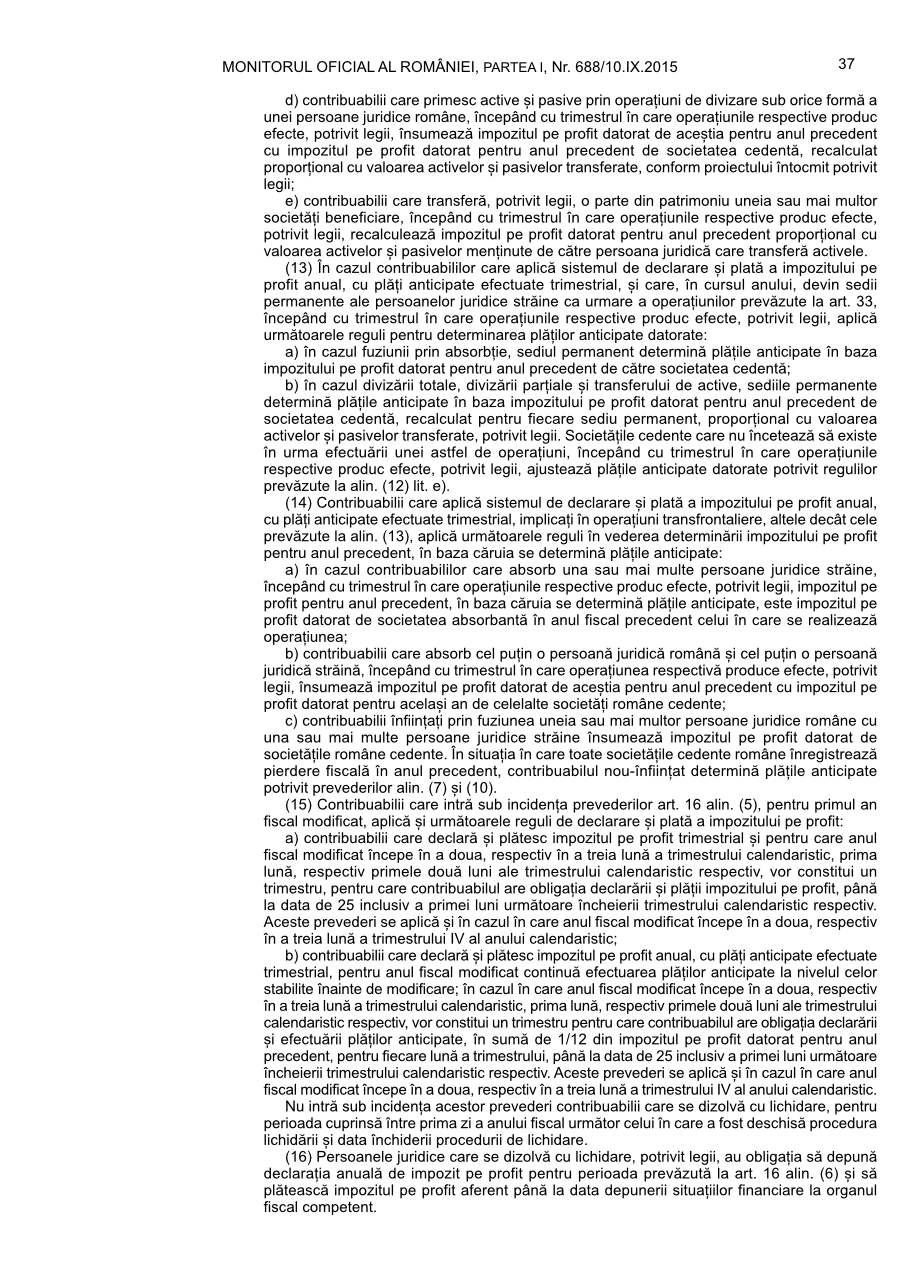 Pagina 37 din Monitorul Oficial nr. 688/2015