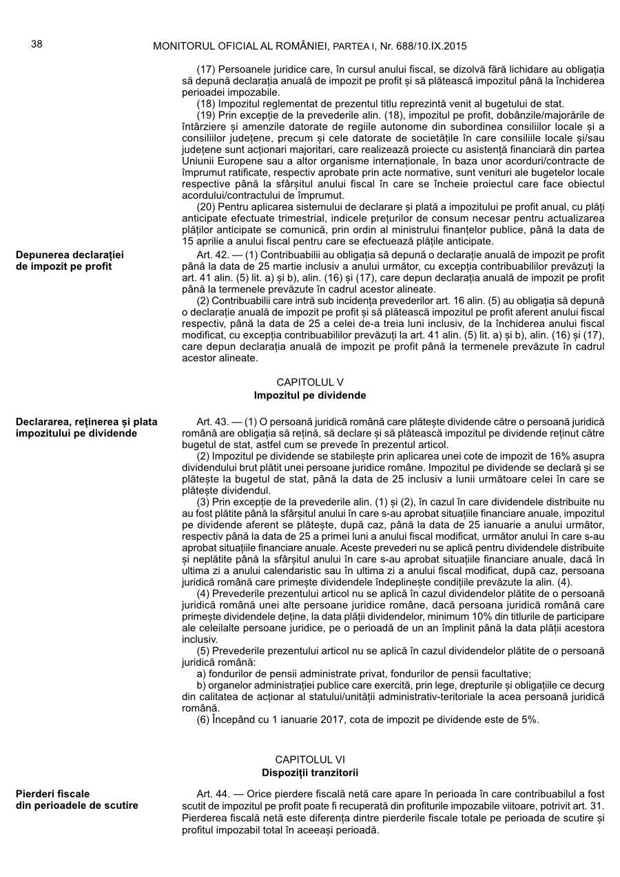 Pagina 38 din Monitorul Oficial nr. 688/2015
