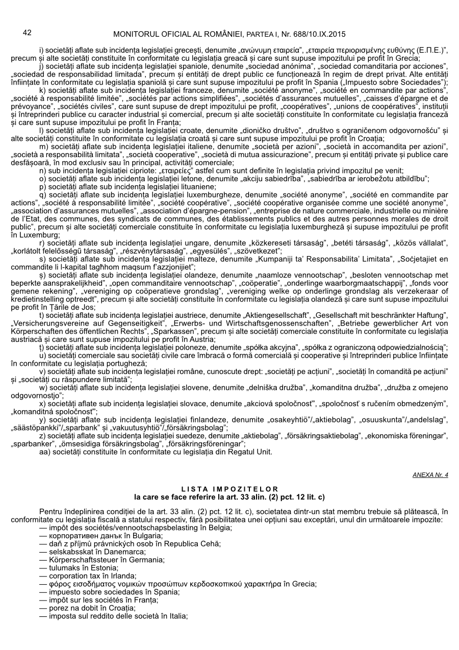 Pagina 42 din Monitorul Oficial nr. 688/2015