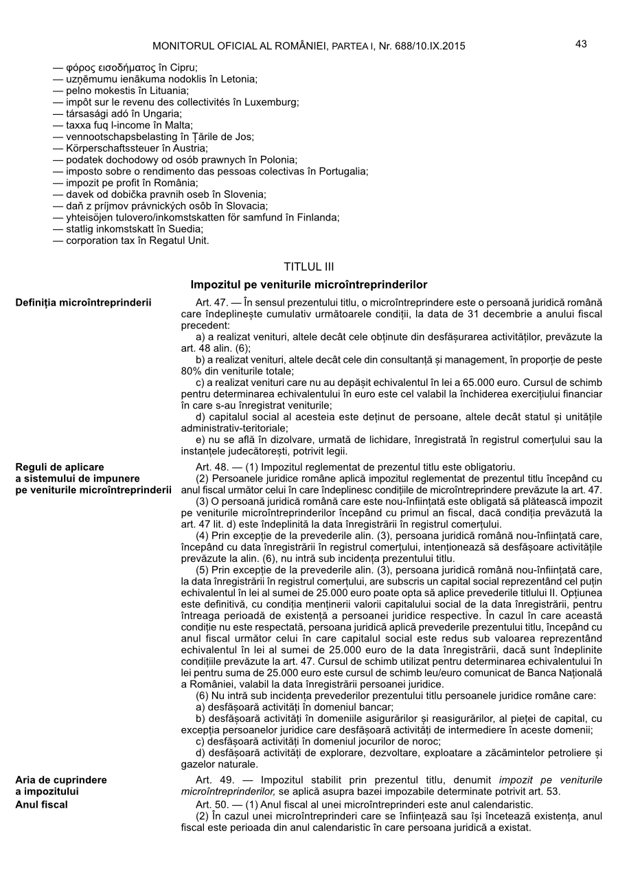 Pagina 43 din Monitorul Oficial nr. 688/2015